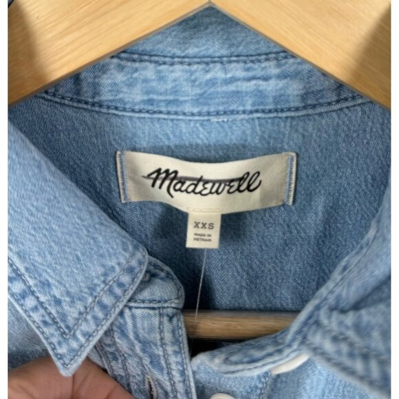 Madewell Denim Western Button-Up Shirt in Landrea Wash sz XXS - Picture 3 of 8